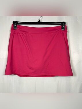 Lands’ End Hot Pink Swim Skirt Size 14L Attached Bottom Long Length Swimwear Sun